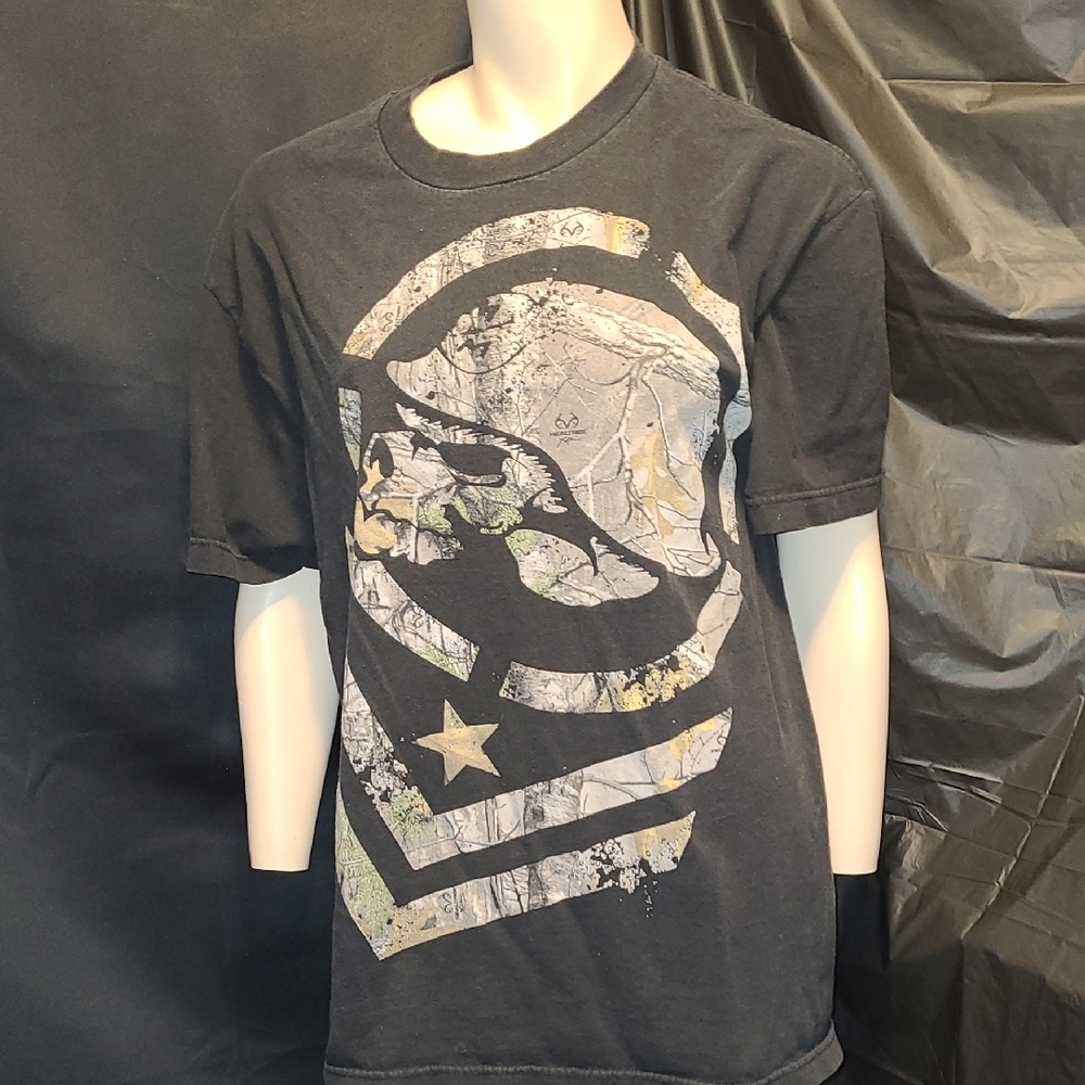 Metal Mulisha Shirt Mens Black Camo Logo Military Skull Biker Skater Y2K